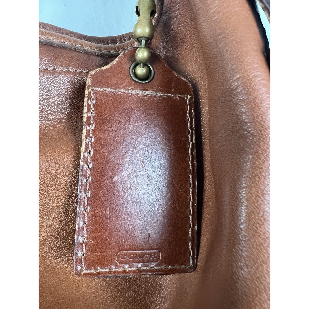 COACH Bleecker Felicia Burnished Leather‎ XL Slim Duffle Hobo Bag Purse 11424 - Picture 14 of 16